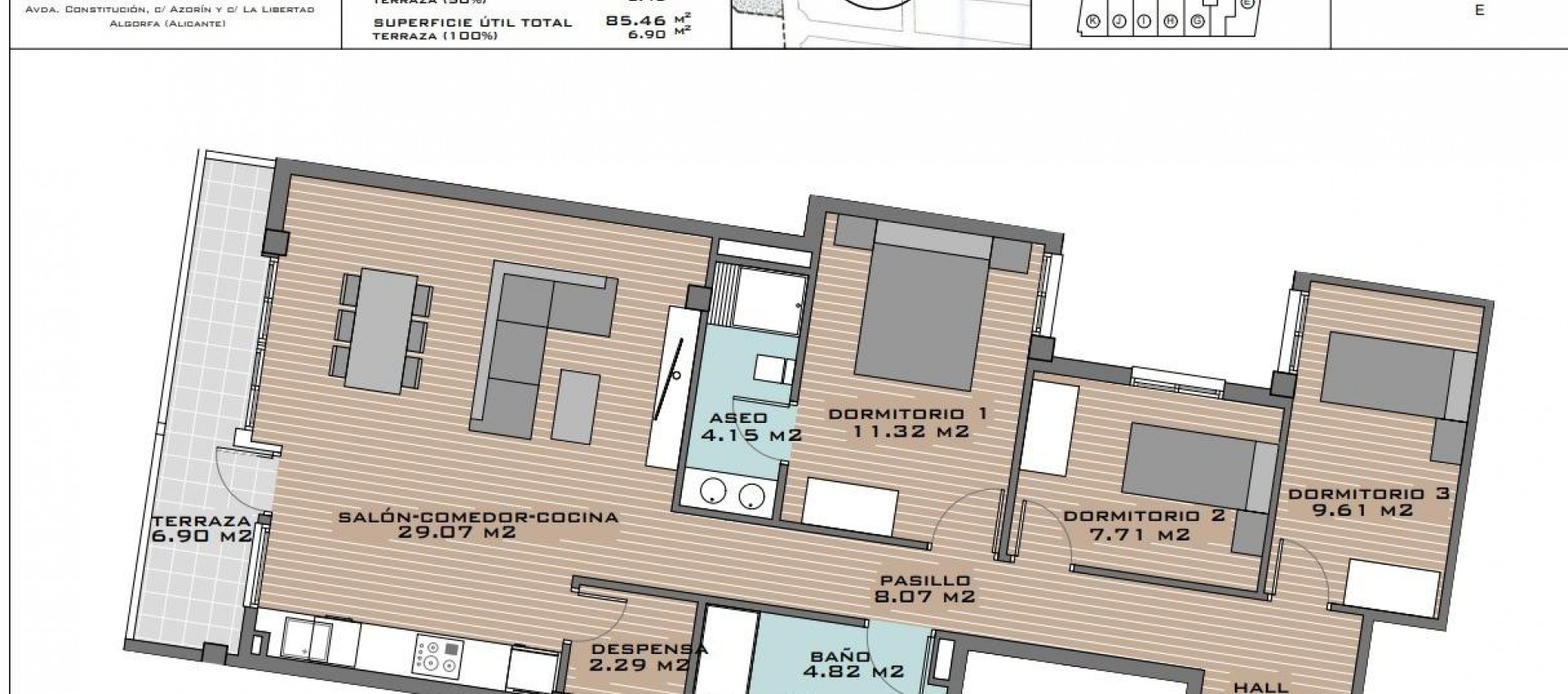 New Build - Apartment / flat - Algorfa - Pueblo