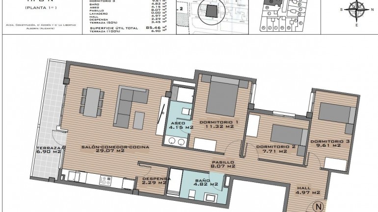 New Build - Apartment / flat - Algorfa - Pueblo